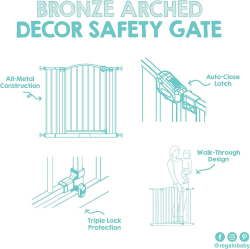 Regalo safety arched baby gate - arched,